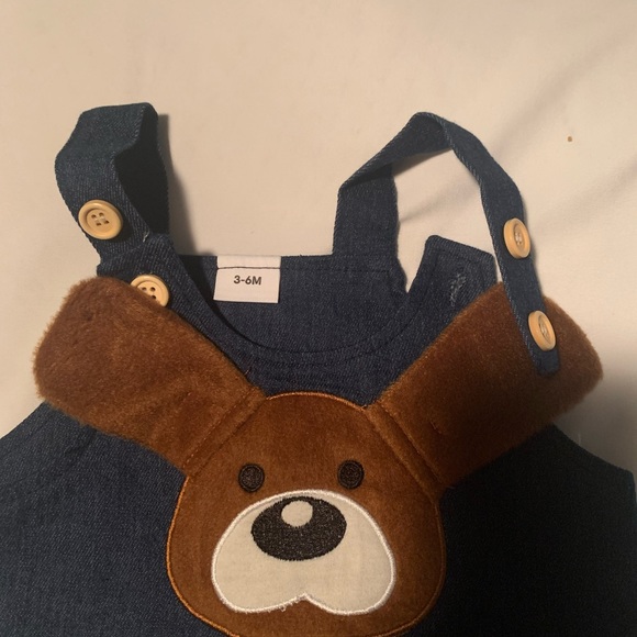 PatPat 100% cotton. 2 pcs baby clothes. Denim shorts with suspenders. - Picture 5 of 10